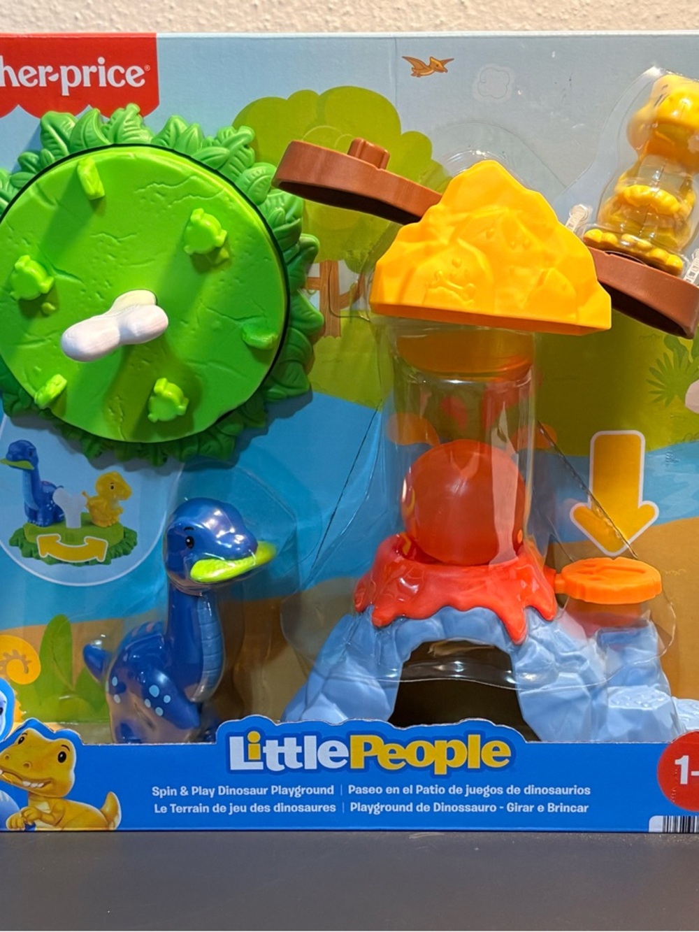 Fisher-Price Little People Dinosaur Playground Toy - Blue, Green, Orange, Yellow
